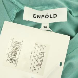 ENFOLD 20SS スビン天竺2 レイヤードドレス アシンメトリー 38 ライトグリーン