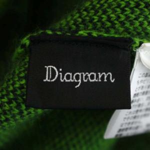 Diagram GRACE CONTINENTAL チェックニットスカート フレア ロング アンゴラ混 ウール混 36 黄緑 イエローグリーン 黒 ブラック