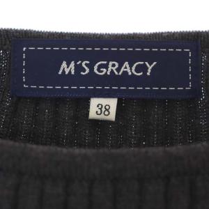 M'S GRACY ウエストグログランリボンリブニット セーター 長袖 38 チャコール