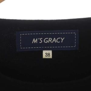 M'S GRACY フラワー刺繍ニット セーター 長袖 ウール混 38 黒 ブラック