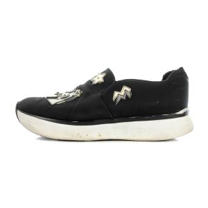 ロボット スリッポン スニーカー ナイロン 36.5 23.5cm 黒 ブラック