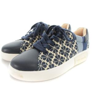 kate spade new york 22SS spade flower jacquard snekers スニーカー ロゴ 切替 US5B 22cm 紺 ネイビー