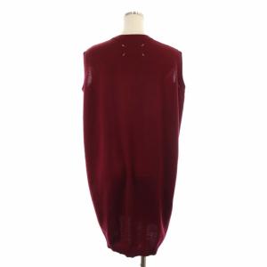 Maison Margiela ニットワンピース ノースリーブ ミニ丈 ウール S ボルドー s51ct0583