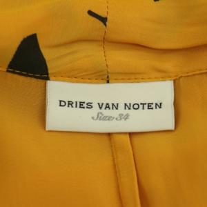DRIES VAN NOTEN ガウンカーディガン 花柄 リボンベルト付き 34 オレンジ