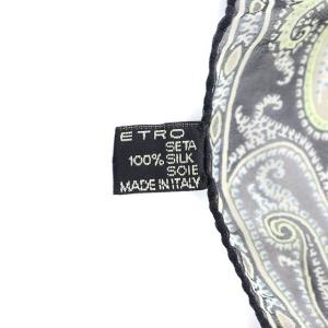 ETRO スカーフ ペイズリー柄 シルク 黒 緑 ブラック グリーン