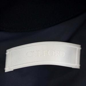 CELFORD 22SS 襟付きポンチコクーンワンピース ミモレ丈 ロング 長袖 36 濃紺 ネイビー