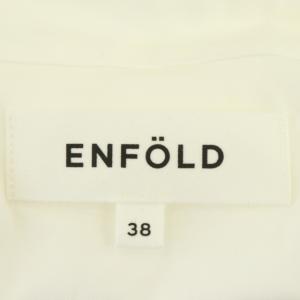 ENFOLD フリルブラウス 長袖 デザイン 変形 38 オフホワイト