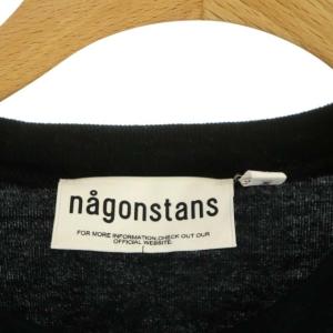 nagonstans 23SS curve long-sleeves カットソー チュニック丈 長袖 イレギュラーヘム M 黒 ブラック