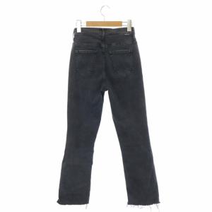 MOTHER FADED BLACK INSIDER CROP デニムパンツ ジーンズ ブーツカット カットオフ ストレッチ ダメージ加工