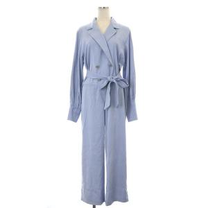 21SS BLAZER PLAYFUL ROMPERS ロンパース オールインワン 長袖 ワイドパンツ ベルトリボン M 青