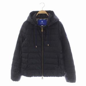 ダウンジャケット ジップアップ フード 40 ネイビー