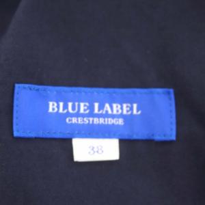 BLUE LABEL CRESTBRIDGE 21SS ドライブロード ティアードワンピース ノースリーブ ロング チェック 38 紺 ネイビー