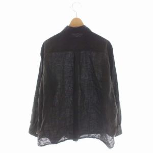 UNITED ARROWS UBCB リネン レギュラーカラーシャツ 長袖 38 ダークブラウン