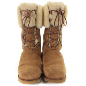 UGG australia W BARBARIN レースアップ ムートンブーツ ロング 25cm 茶色 ブラウン 1003533