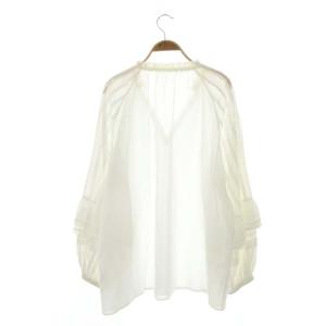 Deuxieme Classe 22SS FEMININE ブラウス シアー パフスリーブ オフホワイト