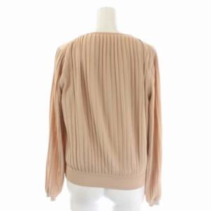 EPOCA プリーツ アンサンブル ジップアップカーディガン 長袖 ノースリーブニット カットソー 40 ピンクベージュ