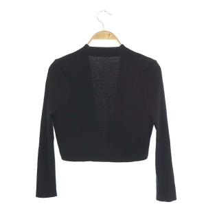 EPOCA リブ ボレロ ニット カーディガン 長袖 クロップド 40 黒 ブラック