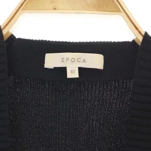 EPOCA リブ ボレロ ニット カーディガン 長袖 クロップド 40 黒 ブラック