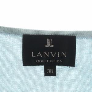 LANVIN COLLECTION シルク ニット セーター スクエアネック 七分袖 薄手 38 ライトブルー