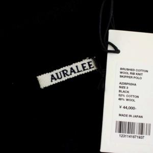 AURALEE 23SS BRUSHED COTTON WOOL RIB KNIT SKIPPER POLO ニット