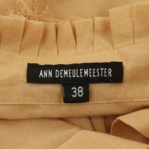 ANN DEMEULEMEESTER シャツワンピース 膝丈 長袖 バックテーサイドスリット 38 オレンジベージュ