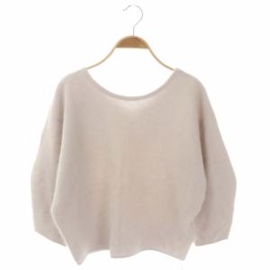 ニット セーター 七分袖 ウール S グレー