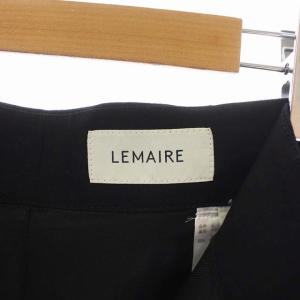 LEMAIRE ウール ワイドパンツ フレア ジッパーフライ 34 濃紺 ダークネイビー