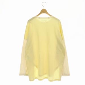 nagonstans 21AW Bi color long Tee ロンT カットソー チュニック バイカラー オーバーサイズ 長袖 M ライトベージュ