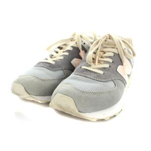 New Balance ML574BSG スニーカー スエード 24cm グレー ピンク