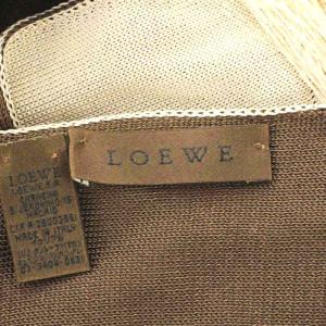 LOEWE マフラー シルク 絹 ロゴ 茶 ブラウン ベージュ OH