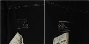 Leilian ビジュー ノーカラージャケット デニム ステッチ 刺繍 カットオフ 11 黒 ブラック