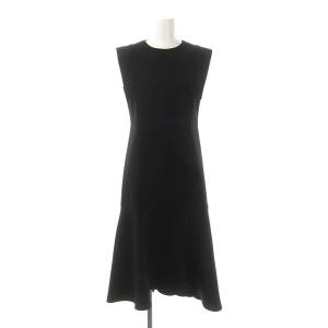 22SS ライトダブルクロスワンピース ノースリーブ ロング 36 黒 ブラック