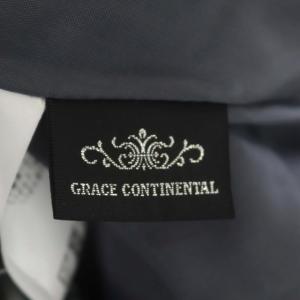 GRACE CONTINENTAL チェックレイヤードフレアスカート ロング ベルト付き 36 黒 白 ブラック ホワイト