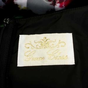 Grace Class ボーダージャガードフラワーワンピース 膝丈 ノースリーブ 切替 34 ブラック マルチカラー