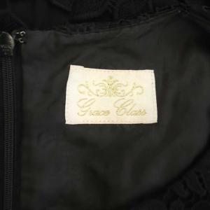 Grace Class ケミカル切替ワンピース ノースリーブ ロング 刺繍 36 黒 ブラック