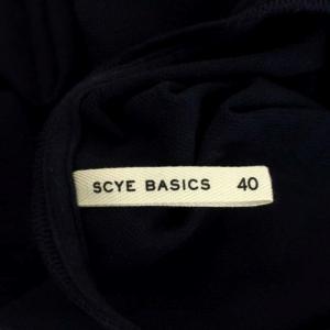 SCYE BASICS ハーフボタン カットソー 半袖 ヘンリーネック 鹿の子 40 紺 ネイビー