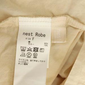 nest Robe 21AW コットンラミー切替シャツワンピース ロング 長袖 バンドカラー F イエローベージュ
