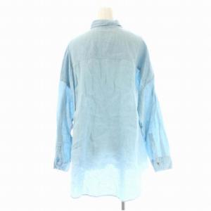 Spick&Span 21SS ビッグシャツ 長袖 前開き リネン ライトブルー