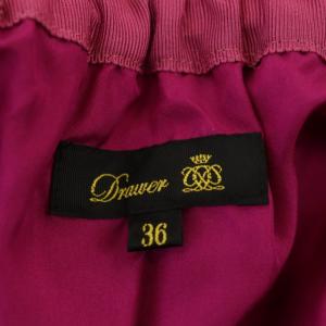 Drawer フラワープリントギャザースカート フレア マキシ 36 ピンク