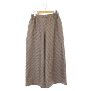 幾何学プリーツパンツ ワイド イージー 2 グレージュ