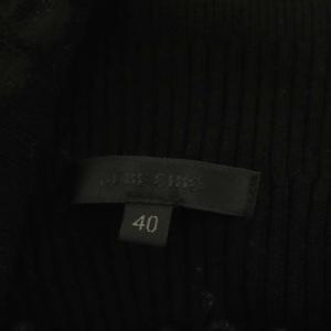 TO BE CHIC リブニット カットソー ハイネック 長袖 リボン ファー装飾 40 黒 ブラック