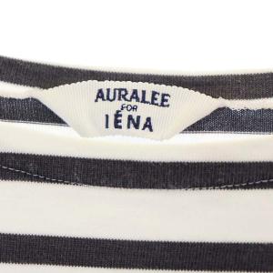 AURALEE 21AW IENA 別注 バスクワイドカットソー ボーダー 長袖 1 チャコールグレー 白 ホワイト