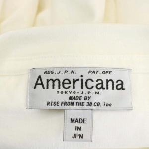 AMERICANA Tシャツ カットソー ロゴ刺繍 半袖 チュニック 白 ホワイト グレージュ