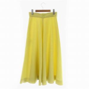 ANAYI 21SS ウール ロング フレアスカート 38 黄色 イエロー