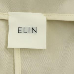 ELIN ノーカラー ラップコート スプリングコート ロング リボンベルト付き 36 アイボリー