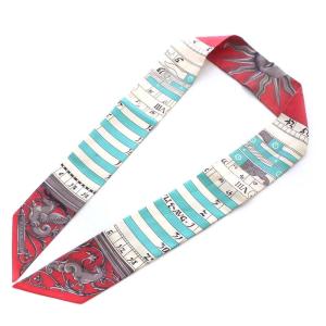 ツイリー スカーフ DIES ET HORE 赤 レッド アイボリー