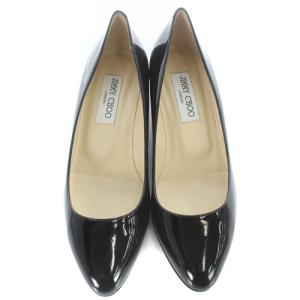 JIMMY CHOO パンプス エナメル ピンヒール 36.5 23.5cm 黒 ブラック