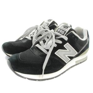 New Balance MRL996BL スニーカー ロゴ 切替 スエード 24.5cm ブラック