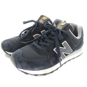 New Balance ML574CN2 スニーカー ロゴ スエード 24cm ネイビー