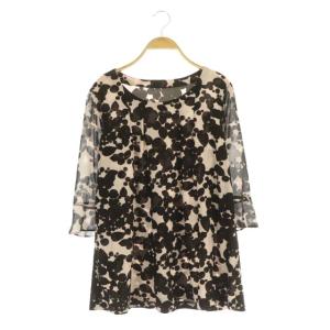 ブラウス 七分袖 13+ ピンク 黒 ブラック